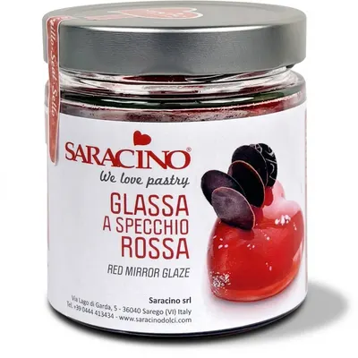 Zrcadlová poleva červená, sytý lesk pro dorty 350 g