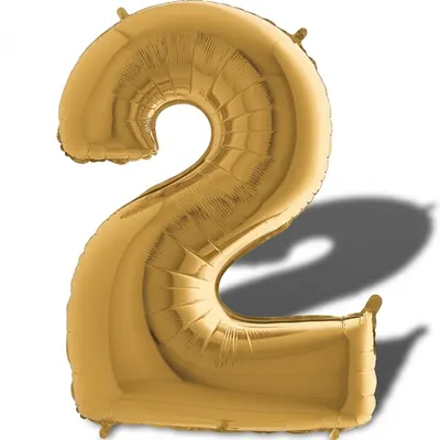Nafukovací balónek číslo 2 zlatý 102 cm