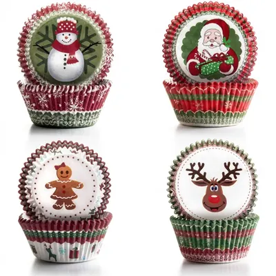Ibili Cukrářské košíčky vánoční motivy 7,5 cm 100 ks