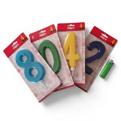 Dortová svíčka číslice 1 červená, 15 cm
