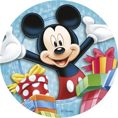 Fondánový list na dort Mickey a dárky 20 cm