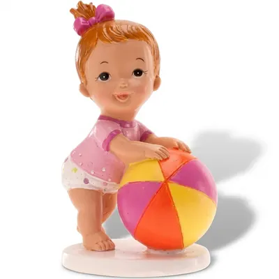 Figurka na dort holčička s míčem plastová 10 cm