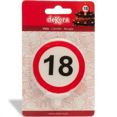 Dortová svíčka dopravní značka číslo 18, 6,3 cm