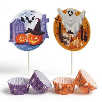 Halloweenský set na cupcakes, 24 ks, Ø 5 cm