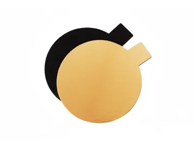 Podložka pod minidezerty černá/zlatá kulatá 10 cm, 10 ks