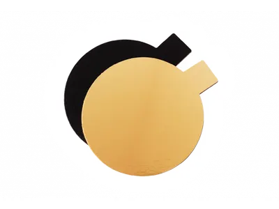 Podložka pod minidezerty černá/zlatá kulatá 8 cm, 10 ks