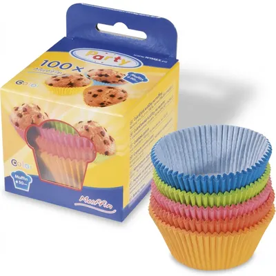Cukrářské košíčky na muffiny barevný mix 5 x 3 cm, 100 ks