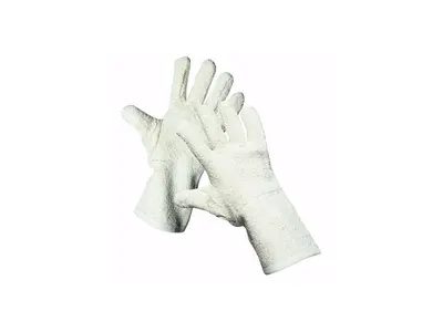 Froté bavlněné rukavice dlouhé s manžetou, 35 cm