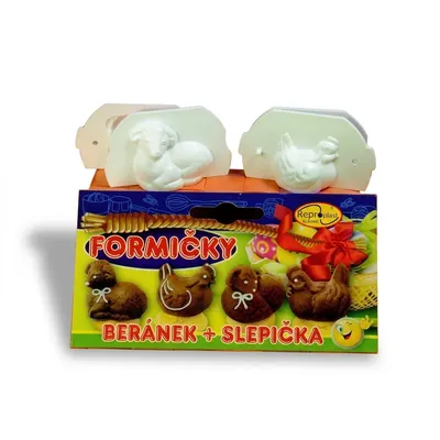 Formička beránek a slepička z plastu, sada 2 ks