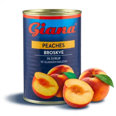 Broskve půlené ve sladkém nálevu 425 ml