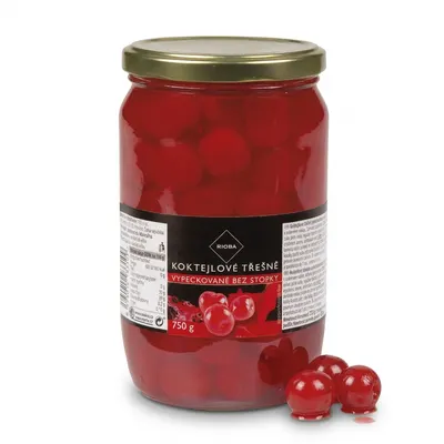 Koktejlové třešně bez stopky 750 g