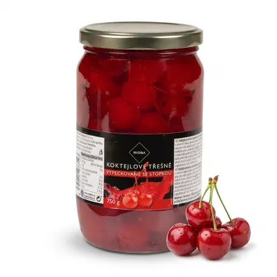 Koktejlové třešně se stopkou 750 g