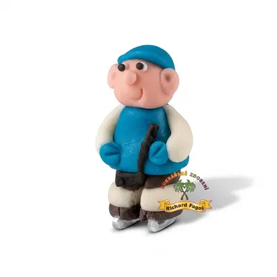 Figurka hokejisty v modrém dresu z kokosové hmoty 6 cm