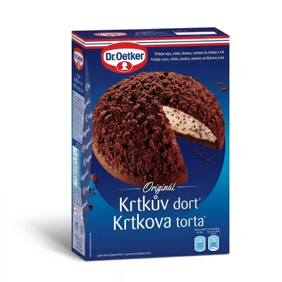 Krtkův dort Dr. Oetker s banány a šlehačkou, sada 435 g