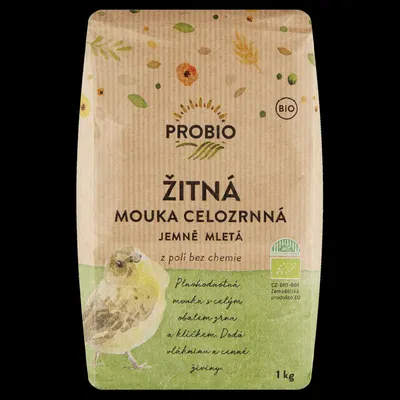 PROBIO Mouka žitná celozrnná jemně mletá 1 kg