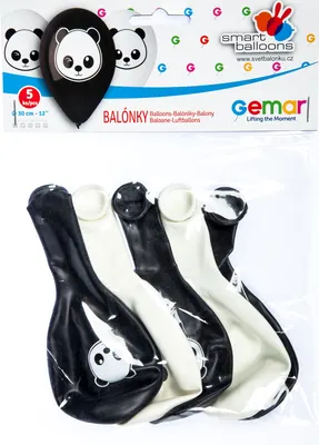 GEMAR Balónek nafukovací 30 cm "Panda" 5 ks