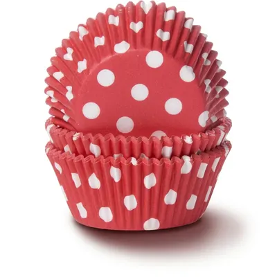 Košíčky na muffiny červené s puntíky 50 ks