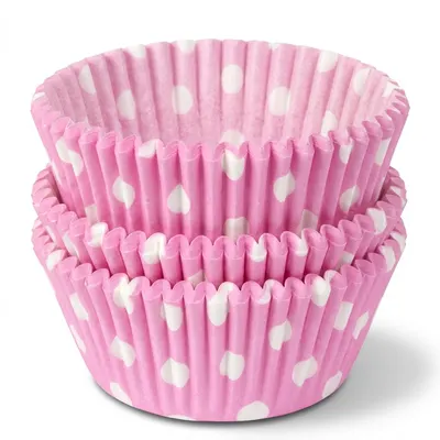 Košíčky na muffiny růžové s bílými puntíky 50 ks