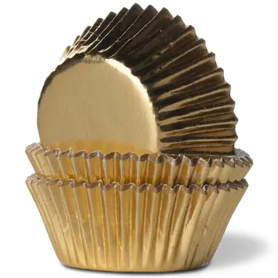 Mini košíčky na muffiny zlaté lesklé 36 ks