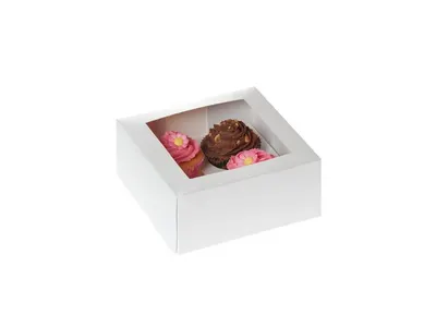 Krabička na 4 cupcakes s okénkem, 2 ks