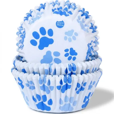 Košíčky na muffiny s modrými tlapkami 50 ks, 50x33 mm