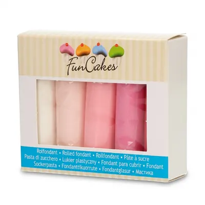 Potahovací hmota FunCakes růžové odstíny 5 x 100 g