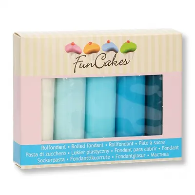 Potahovací hmota FunCakes modré odstíny 5 x 100 g
