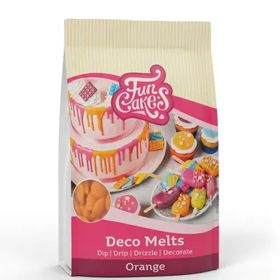 Snadno rozpustná poleva v peckách oranžová 250 g
