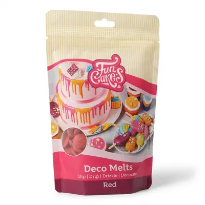Snadno rozpustná poleva v peckách červená 250 g