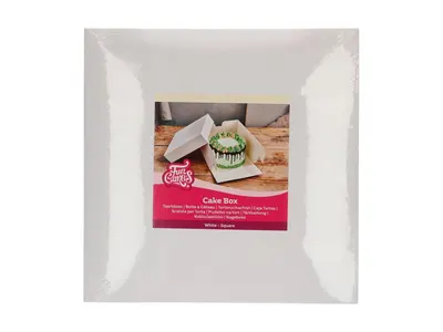 Krabice na dort čtvercová bílá 35,9 × 35,9 × 15 cm