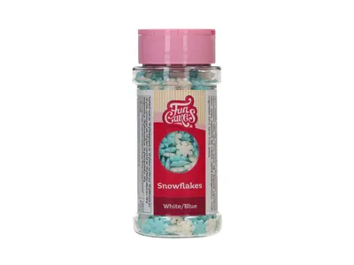 Cukrové sněhové vločky modro-bílé 50 g