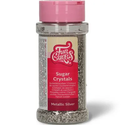 Cukrové krystalky stříbrné na dort 80 g