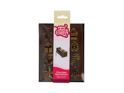FunCakes vánoční čokoládové dekorace zlaté 12 ks