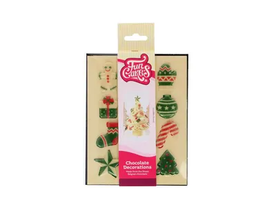 FunCakes vánoční čokoládové dekorace bílé 12 ks