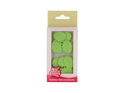 FunCakes cukrové ozdoby zelené lístečky 12 ks