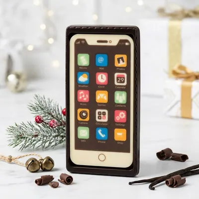 Čokoládový mobilní telefon SMARTPHONE, bílý - jedlá dekorace