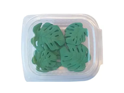 Cukrové ozdoby listy monstery zelené 8 ks, 3 - 5 cm