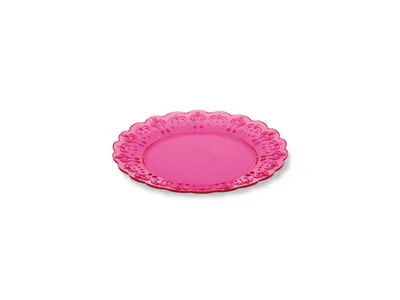 Dezertní talíř Pavoni fuchsiový průhledný 21 cm