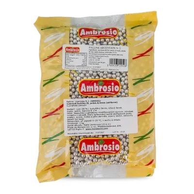 Cukrové kuličky stříbrné 6,5 mm, 1 kg