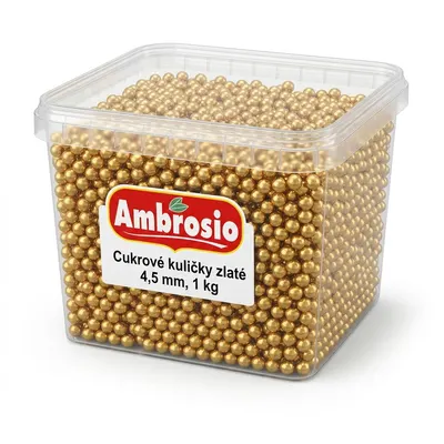 Cukrové kuličky zlaté 4,5 mm, 1 kg