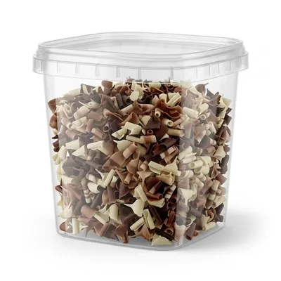 Čokoládové hobliny mix bílá-mléčná-karamel 9x5 mm 4 kg
