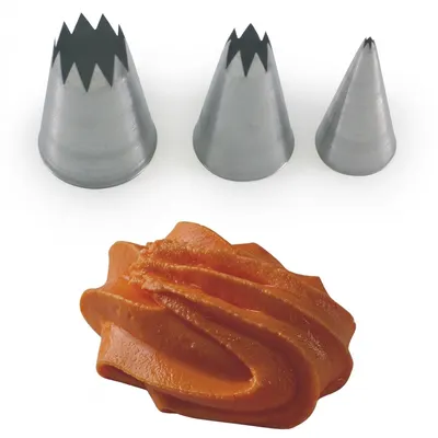 Zdobící špička nerez hvězda, otvor 0,7 cm, průměr 2,5 cm