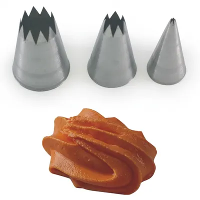 Zdobící špička nerez hvězda, otvor 1,2 cm, průměr 3 cm