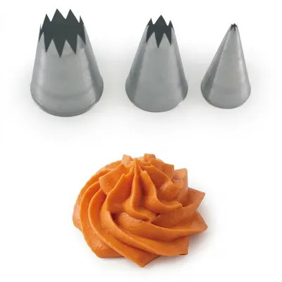 Zdobící špička nerez hvězda, otvor 1,5 cm, průměr 3,5 cm