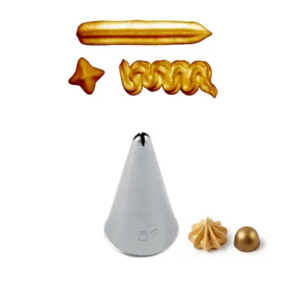 Zdobící špička nerez řezaná, průměr 1,8 cm, výška 3,3 cm