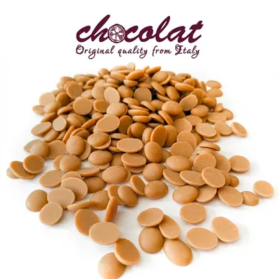 Čokoláda bílá s karamelem 29 % v pecičkách, 3 kg