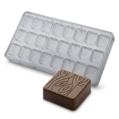 Forma na pralinky textura list 9 g, 3x8 dutin, polykarbonát