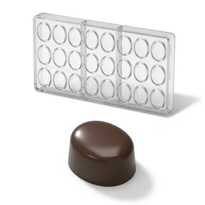 Forma na pralinky oválek 11 g, 3x8 dutin, polykarbonát
