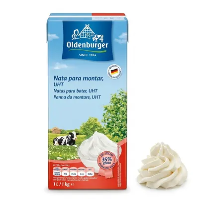 Smetana ke šlehání 35% UHT trvanlivá Oldenburg 1 l