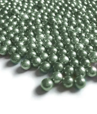 Cukrové kuličky metalické zeleno-šedé 6 mm, 1 kg